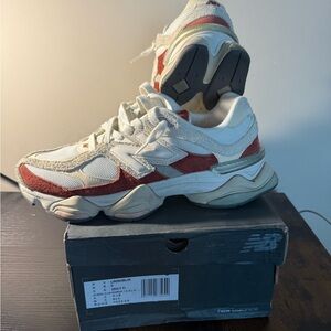 New Balance Burgundy and White Sneakers